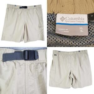 Columbia Men's Cargo Shorts Hiking Camp Nylon Stretch Khaki Size 42 XL Belted
